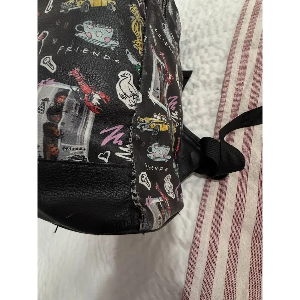Friends Central Perk TV Series Faux Leather Backpack Black Fast Forward 15in Bag
